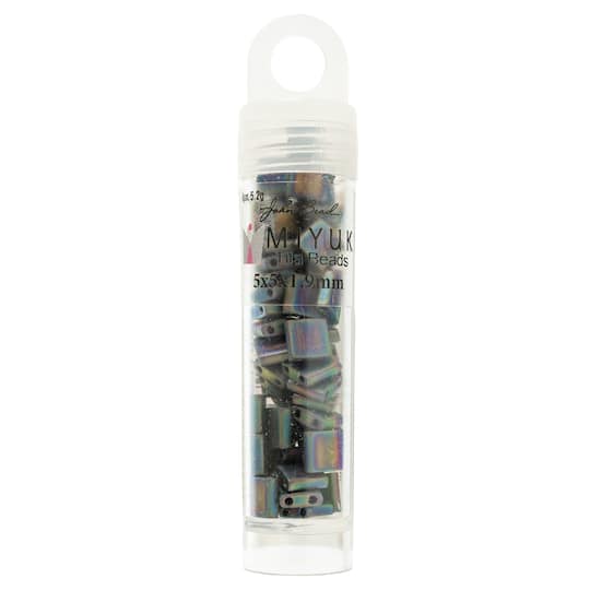 Miyuki® TILA® 5mm Opaque AB Matte Glass Beads Vial